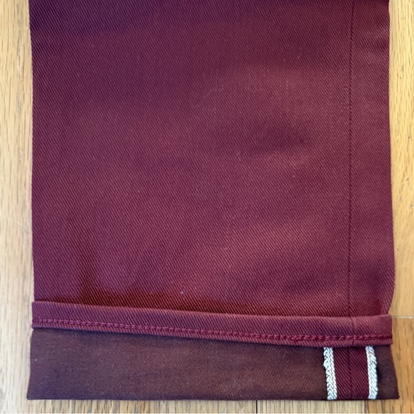 Naked & Famous Pomegranate Selvedge 14oz Weird Guy NWOT - Picture 6 of 8